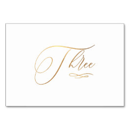 PixDezines フェイクゴールド ロマンチック カリグラフィー 3 テーブルナンバー