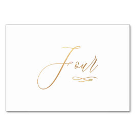 PixDezines フェイクゴールド ロマンチック カリグラフィー 4 テーブルナンバー