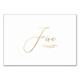 PixDezines フェイクゴールド ロマンチック カリグラフィー 5 テーブルナンバー