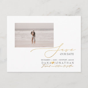 PixDezines フェイクゴールド Save the Date ラックススクリプト ポーズ ポストカード