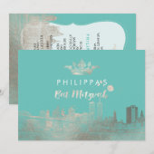 PixDezines フェイクシルバー NYC/成人式/DIYカラー 招待状 (正面/裏面)