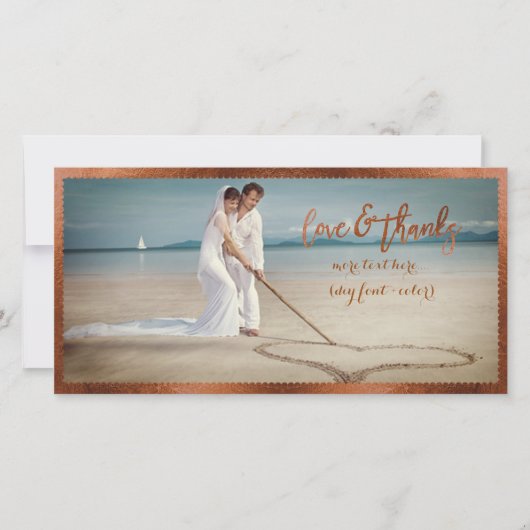 PixDezines フェイク銅フレーム/感謝していユー写真 サンキューカード (正面)