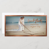 PixDezines フェイク銅フレーム/感謝していユー写真 サンキューカード (正面/裏面)