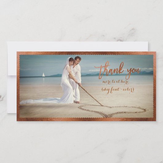 PixDezines フェイク銅フレーム/感謝していユー写真 サンキューカード (正面)