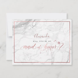 PixDezines フェイク ローズゴールド あなたは私のメイドオブオナー 招待状
