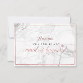 PixDezines フェイク ローズゴールド あなたは私の 伴娘になります 招待状 (正面)