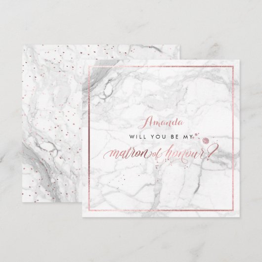 PixDezines フェイク ローズゴールド あなた 後見人 招待状 (正面/裏面)