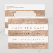 PixDezines フェイク ローズゴールド フォイル / 保存日付 案内ポストカード (正面/裏面)
