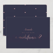 PixDezines フェイク ローズゴールド ブライズメイド 招待状 (正面/裏面)