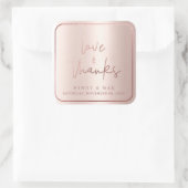 PixDezines フェイク ローズゴールド ラブ+サンキュー スクエアシール (バッグ)