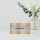 PixDezines フェイク brushe金属/diyフォント+カラー 名刺 (スタンド正面)