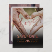 PixDezines フェイク Copper日付/ハートを保存 案内ポストカード (正面/裏面)