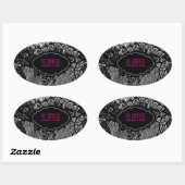 PixDezines フェイク lace/DIY背景色 楕円形シール (シート)