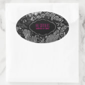 PixDezines フェイク lace/DIY背景色 楕円形シール (バッグ)