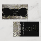 PixDezines フェイク silver flora damask/diy color 名刺 (正面/裏面)