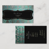 PixDezines フェイク silver flora damask/diy color 名刺 (正面/裏面)