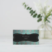 PixDezines フェイク silver flora damask/diy color 名刺 (スタンド正面)