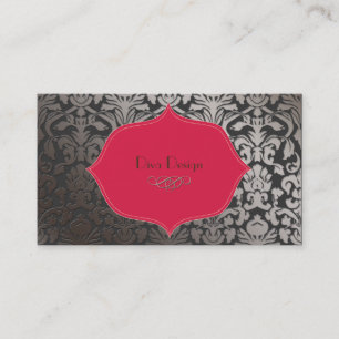 PixDezines フェイク silver flora damask/diy color 名刺