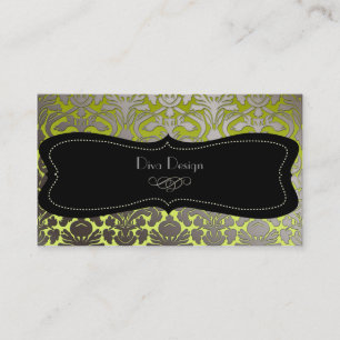 PixDezines フェイク silver flora damask/diy color 名刺
