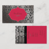 PixDezines フェイク silver flora damask/diy color 名刺 (正面/裏面)