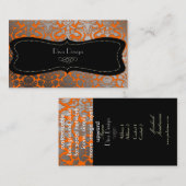 PixDezines フェイク silver flora damask/diy color 名刺 (正面/裏面)