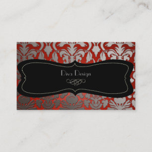 PixDezines フェイク silver flora damask/diy color 名刺