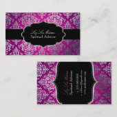 PixDezines フェイク Silver Josephine Damask/DIYカラー 名刺 (正面/裏面)