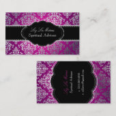 PixDezines フェイク Silver Josephine Damask/DIYカラー 名刺 (正面/裏面)