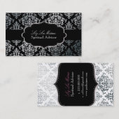 PixDezines フェイク Silver Josephine Damask/DIYカラー 名刺 (正面/裏面)
