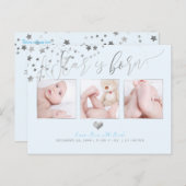 PixDezines フェイク Silver Stars/誕生発表 案内ポストカード (正面/裏面)