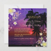 PixDezines フラ ドリーム/プルメリア/ビーチ/トロピカル 招待状 (裏面)