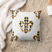 PixDezines フルール・ド・リス/ゴールド/ブラック/DIY背景 クッション (ブランケット)