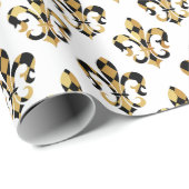PixDezines フルール・ド・リス/ハーレクイン/ブラック/ゴールド ラッピングペーパー (ロールコーナー)