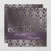 PixDezines フローラ ダマスク / DIY 背景 招待状 (正面/裏面)