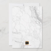 PixDezines ブライズパーティー 偽のローズゴールド スクリプト+大理石 招待状 (裏面)