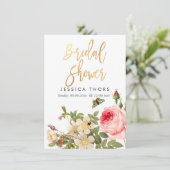 PixDezines ブライダルシャワーローズガーデン / DIY背景 招待状 (スタンド正面)