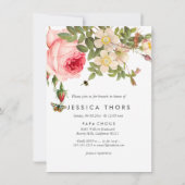 PixDezines ブライダルシャワーローズガーデン / DIY背景 招待状 (裏面)