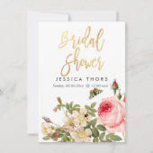 PixDezines ブライダルシャワーローズガーデン / DIY背景 招待状 (正面)