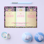 PixDezines ブラック フローラ ダマスク / DIY 背景色 チラシ (シングル)