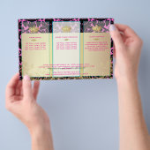 PixDezines ブラック フローラ ダマスク / DIY 背景色 チラシ (ハンドル)