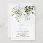 PixDezines ブルーガム ユーカリ ブライダルシャワー 招待状 (正面)
