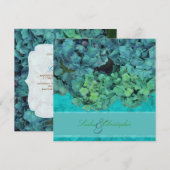 PixDezines ブルー/ターコイズ ハイドランジア 招待状 (正面/裏面)