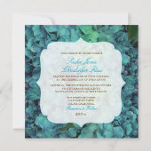 PixDezines ブルー/ターコイズ ハイドランジア 招待状 (裏面)