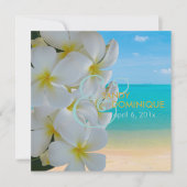 PixDezines プルメリアのレイ/ビーチ/トロピカルウェディング 招待状 (正面)