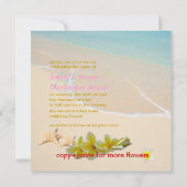 PixDezines プルメリアのレイ / ビーチ / ヒトデ 熱帯 招待状 (裏面)