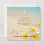 PixDezines プルメリアのレイ / ビーチ / ヒトデ 熱帯 招待状 (裏面)