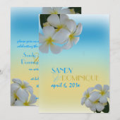 PixDezines プルメリア / オーシャンミスト / ビーチウェディング 招待状 (正面/裏面)