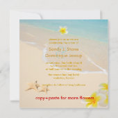 PixDezines プルメリア LEI/ビーチ/ヒトデ 招待状 (裏面)