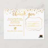PixDezines ベビーシャワーのお礼/Dazzled 偽ゴールド ポストカード (裏面)