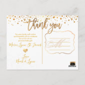 PixDezines ベビーシャワーのお礼/Dazzled 偽ゴールド ポストカード (裏面)